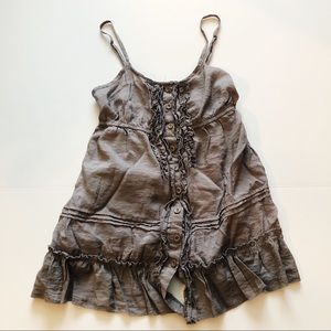 Gray Tank Top with ruffles from Wet Seal. Size M